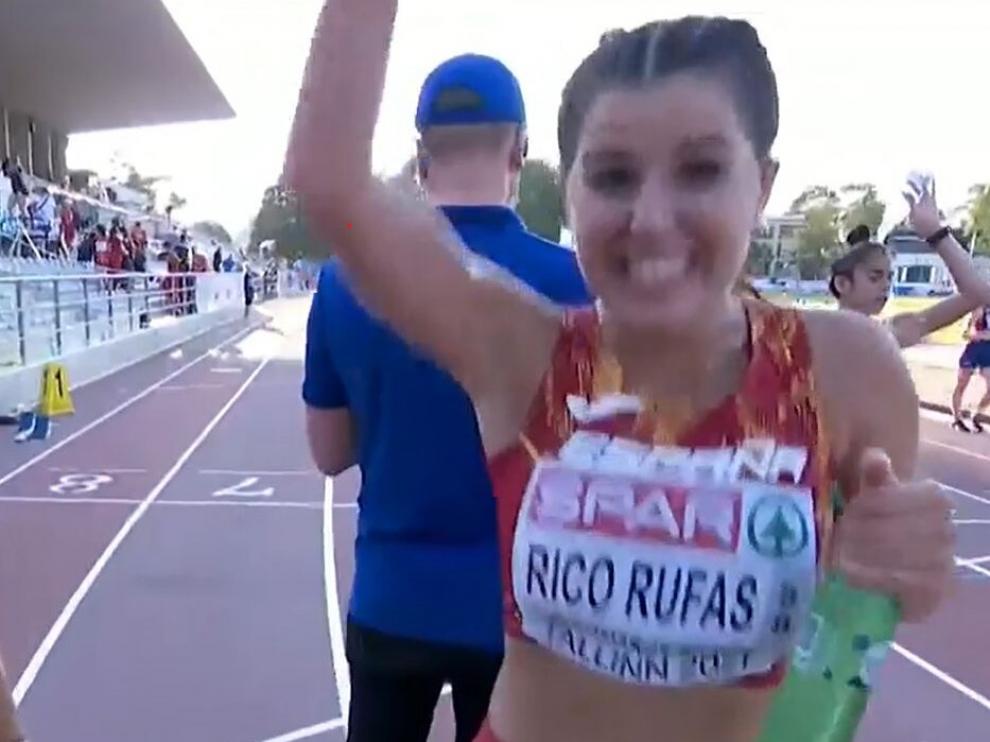 Eva Rico, feliz tras la prueba.