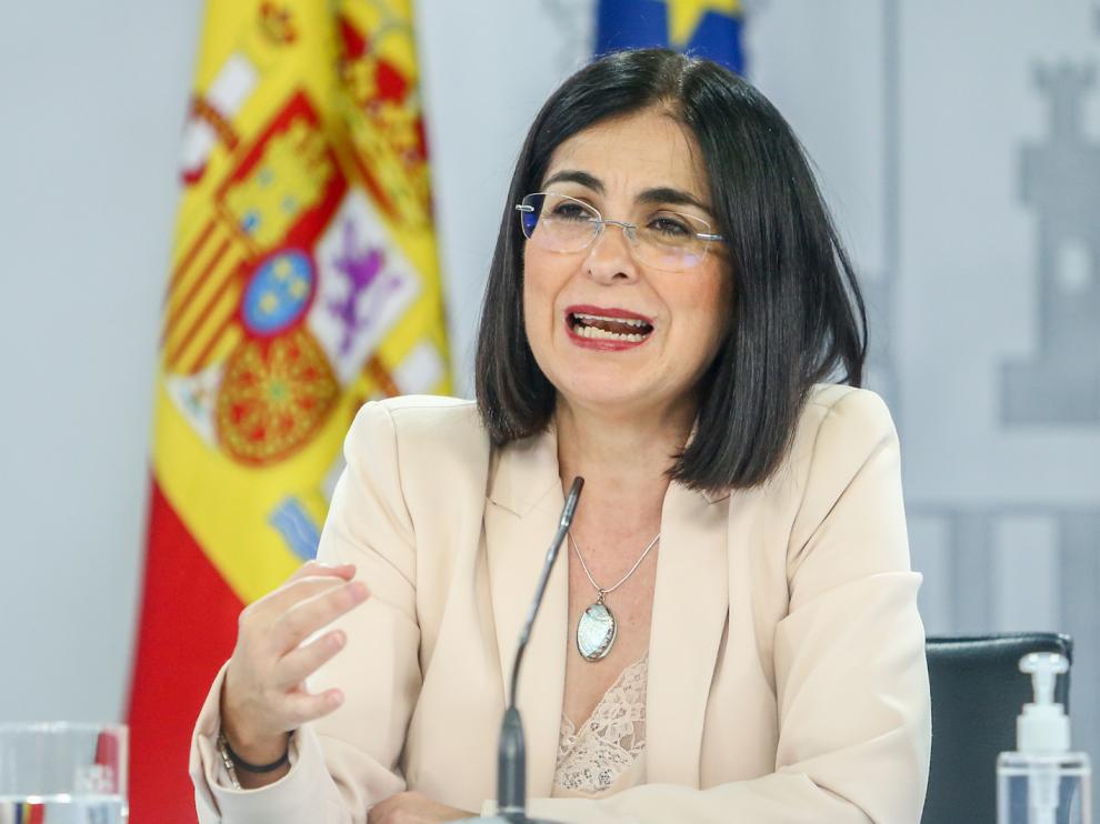 Carolina Darias, ministra de Sanidad, durante una rueda de prensa