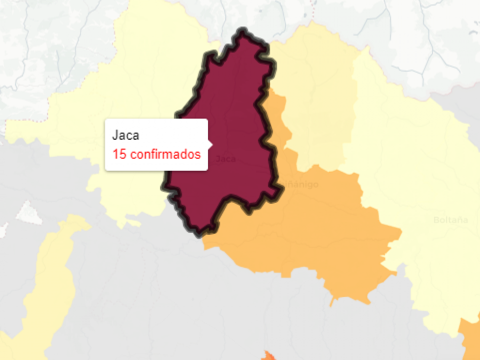 Jaca es la zona sanitaria de la comunidad con más casos confirmados
