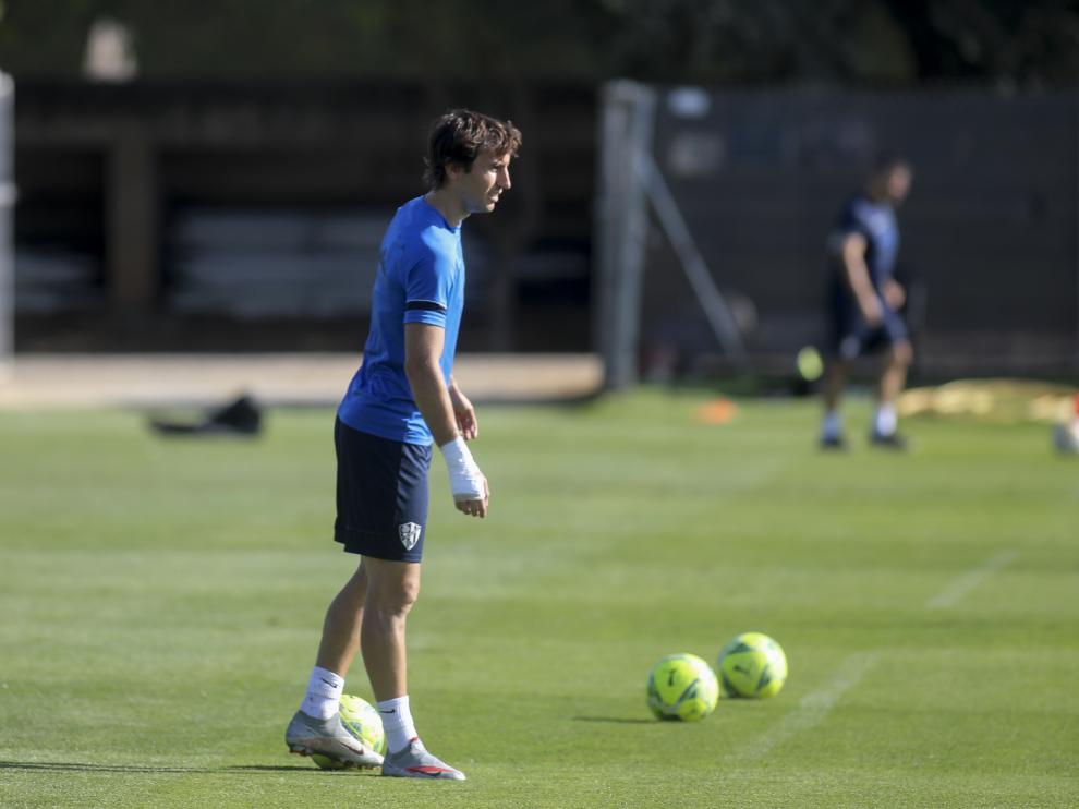 Pedro Mosquera, durante el entrenamiento de este martes en el Pirámide