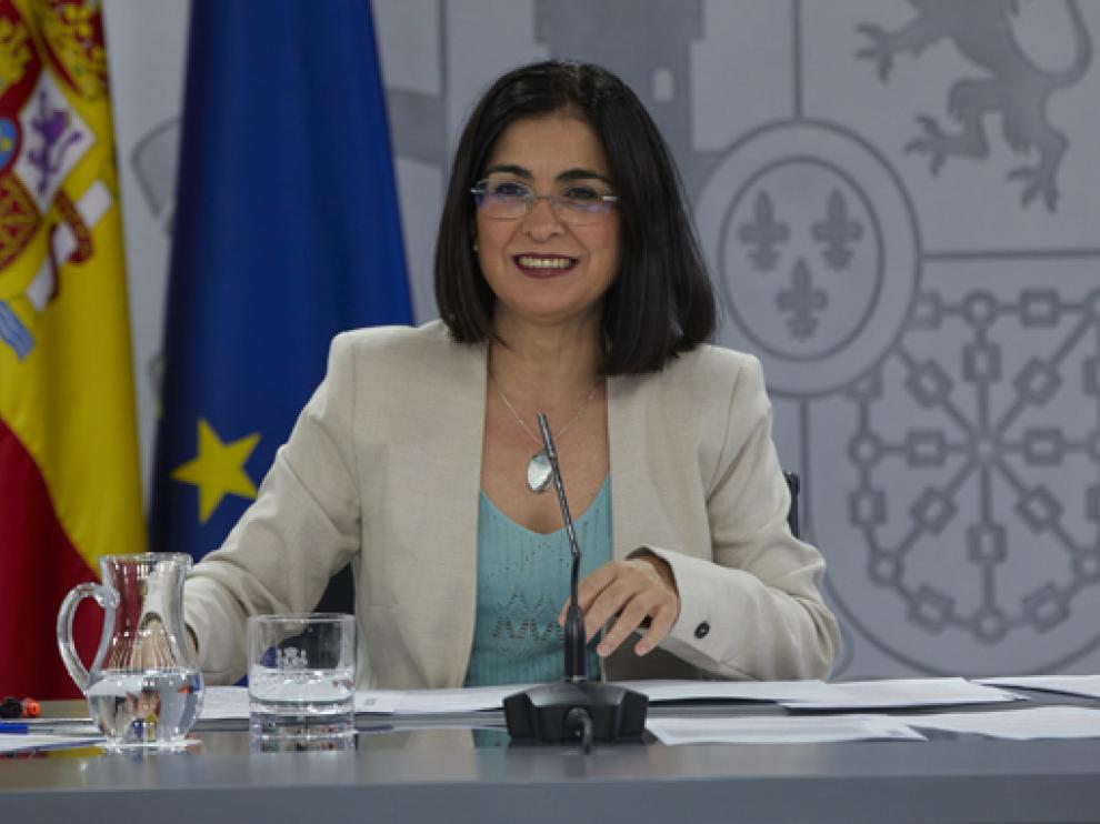 Carolina Darias durante una rueda de prensa.