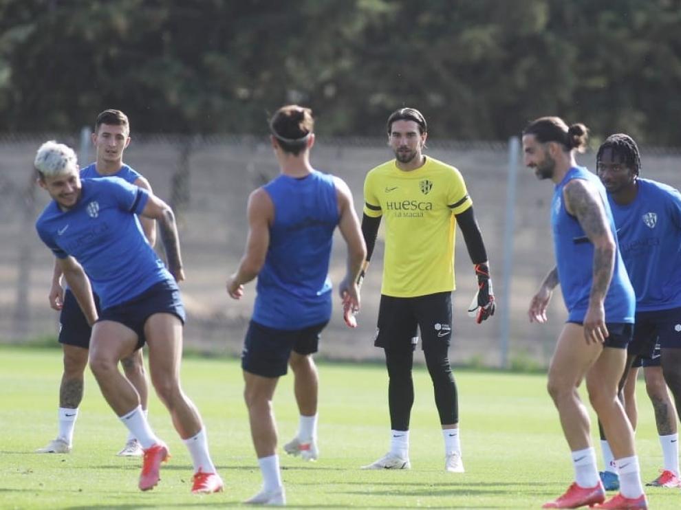 Miguel San Román ha completado su primer entrenamiento con el Huesca.