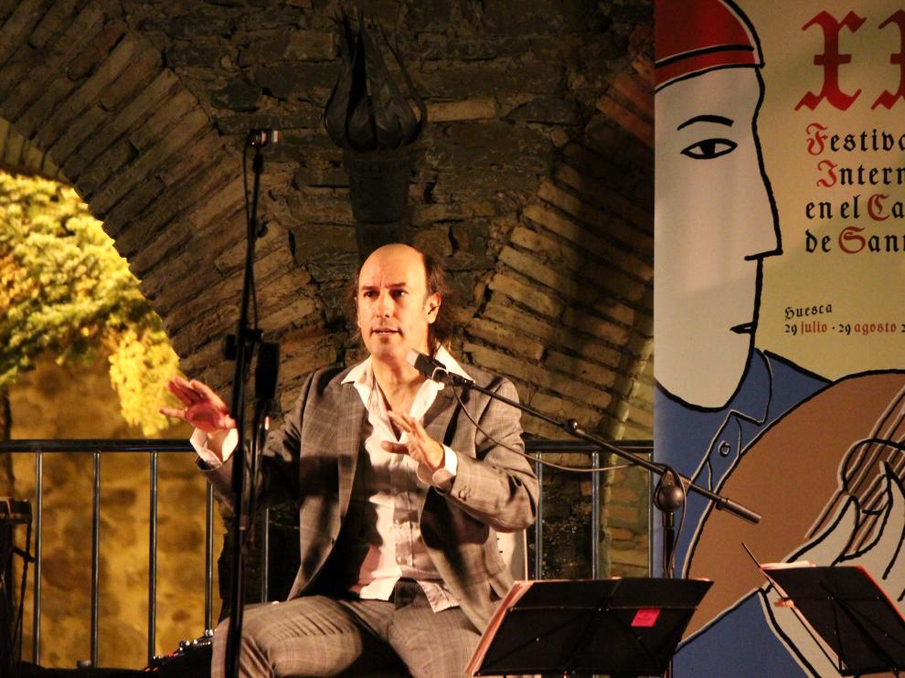 Carlos Núñez en su concierto en el Polvorín de la Ciudadela de Jaca.