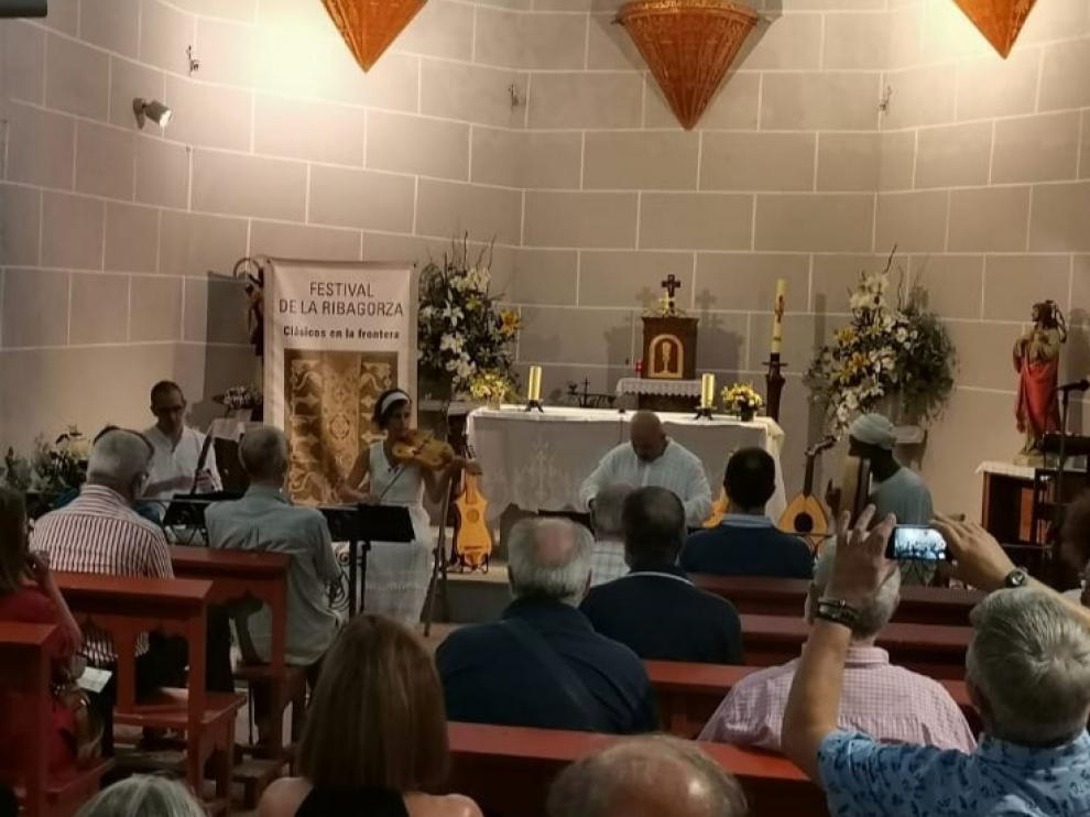 Ensemble Musicantes en su concierto en la Puebla de Fantova.