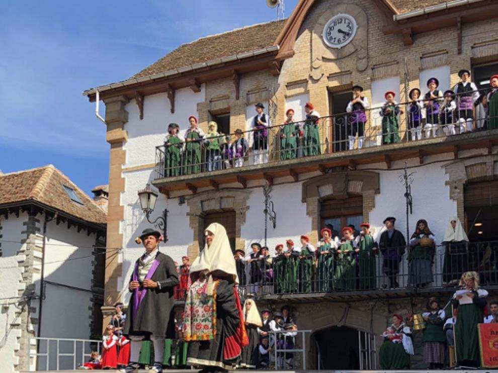 Celebración del Día del Traje de Ansó en el año 2019.