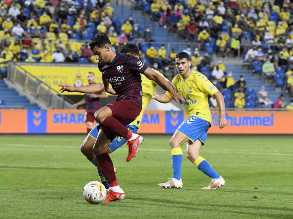 Florian Miguel marcó el gol del Huesca en Las Palmas de Gran Canaria.