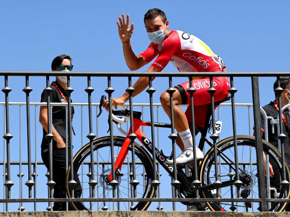 Fernando Barceló, antes de la salida de una etapa en esta Vuelta a España