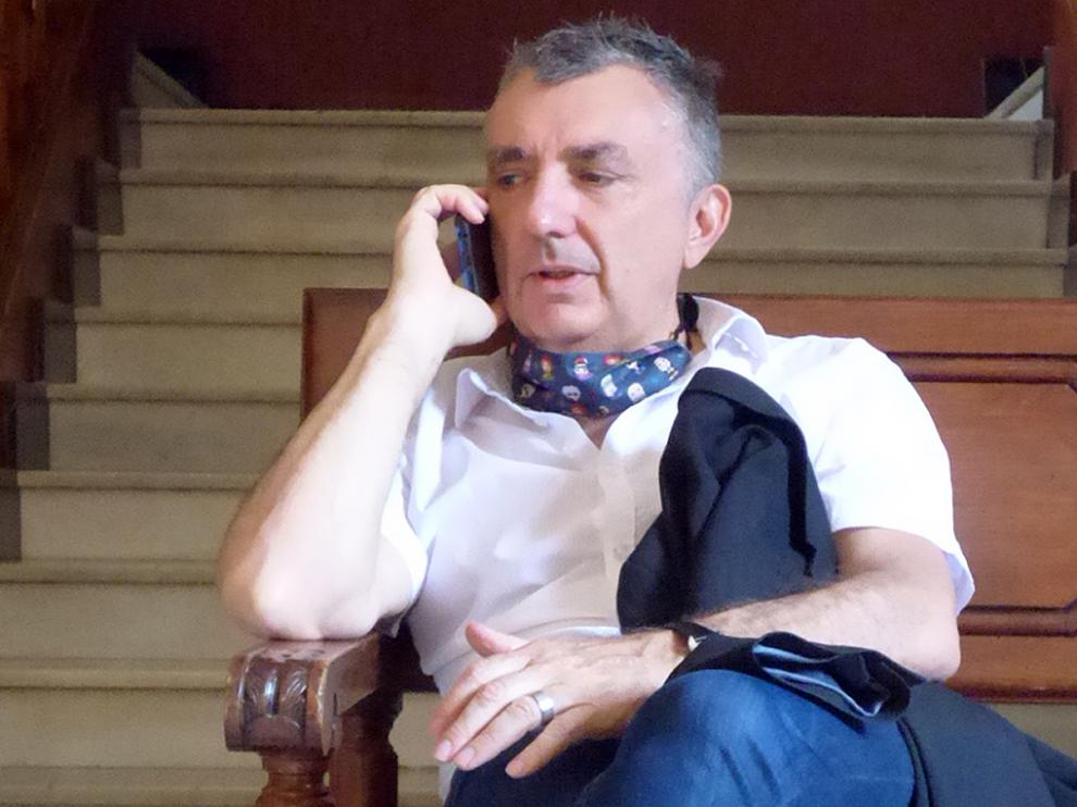 Manuel Vilas en su última visita a Barbastro
