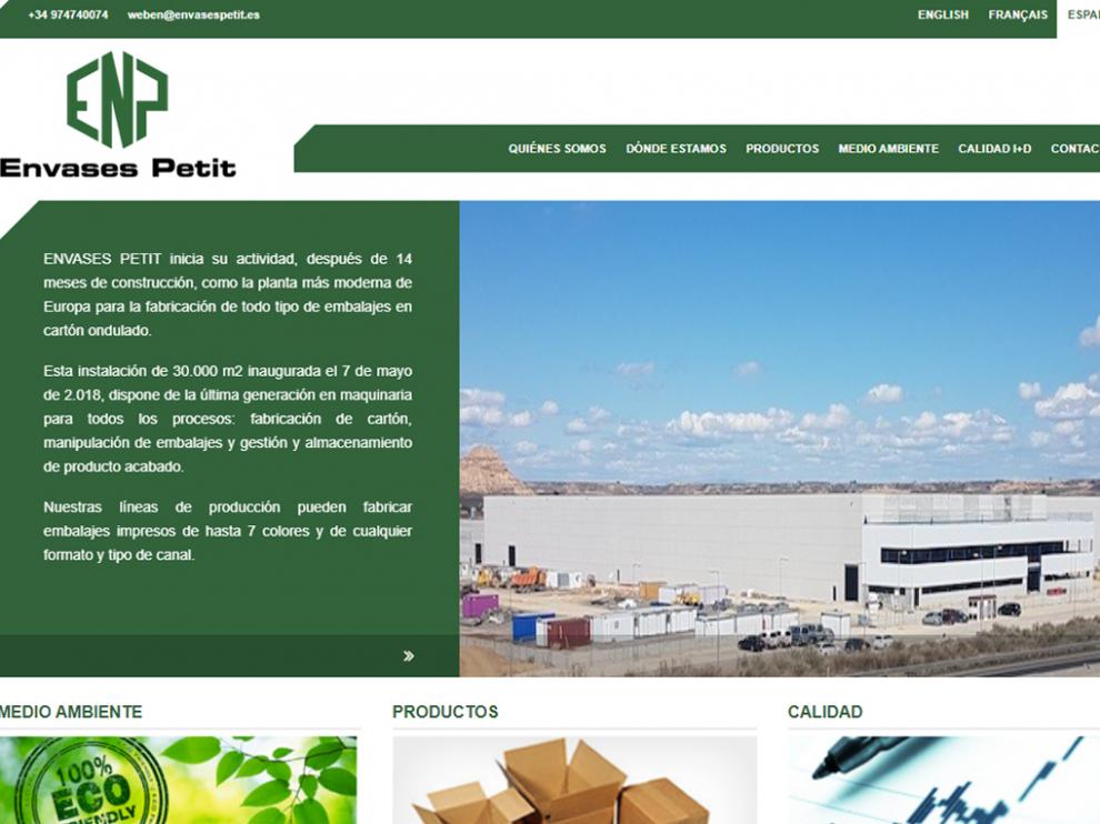 Web de Envases Petit