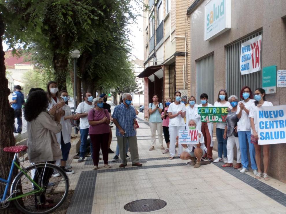 Concentración, este viernes, en el Centro de Salud del Perpetuo Socorro.
