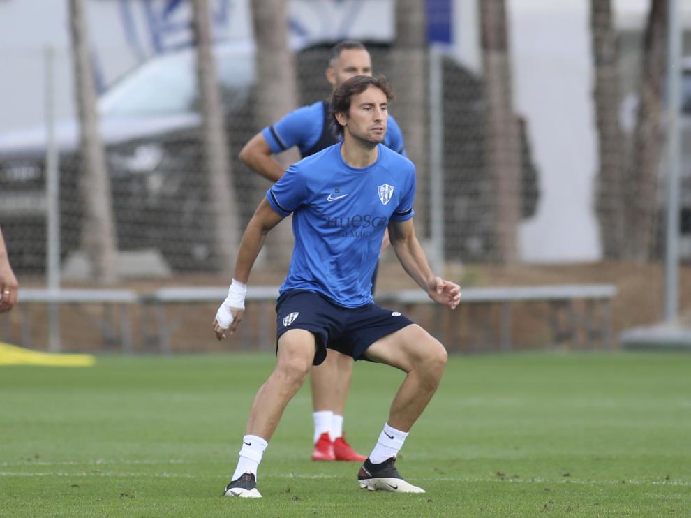 Mosquera, durante el entrenamiento de este viernes.
