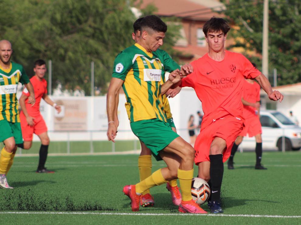 Imagen de un encuentro amistoso jugador por el juvenil del Huesca