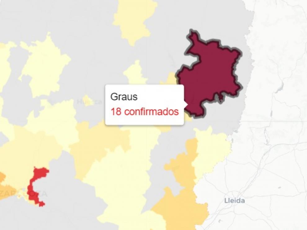 La zona de salud de Graus es la que peores datos de Aragón registra este domingo
