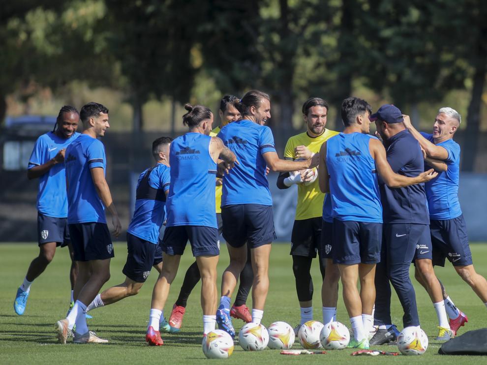 El buen ambiente ha reinado en el entrenamiento de este domingo.