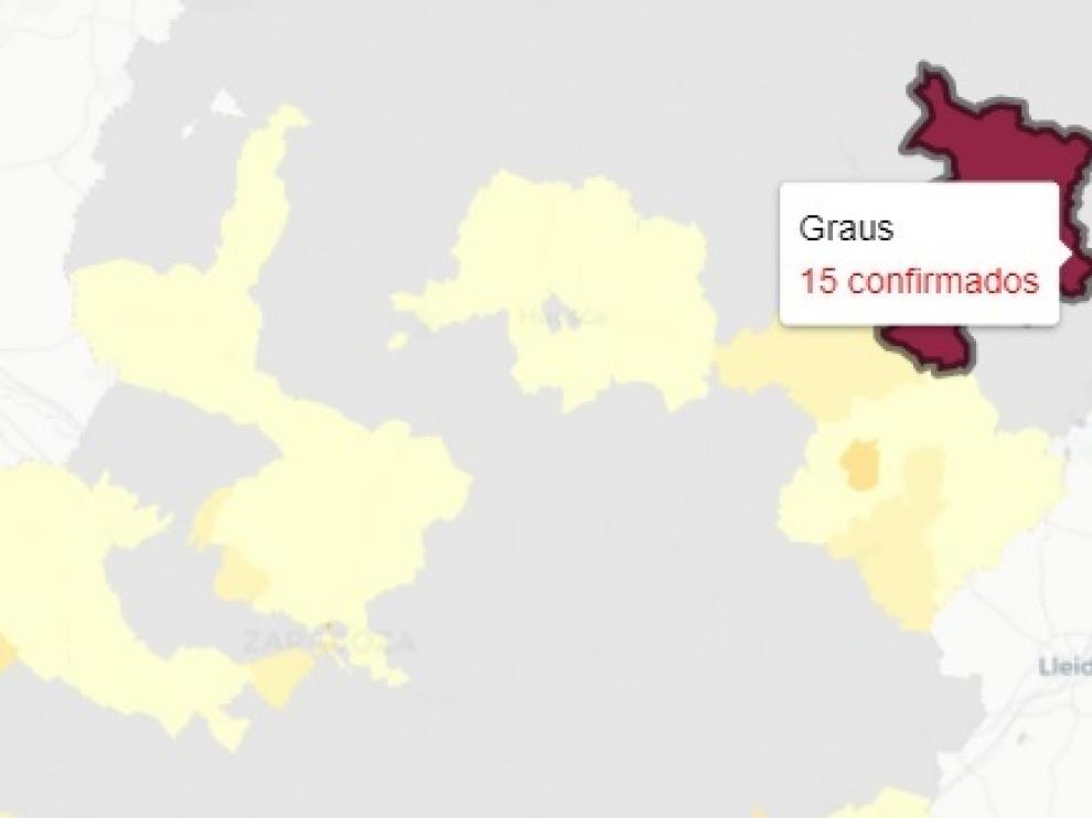 La zona de salud de Graus sigue sumando el mayor número de nuevos contagios.