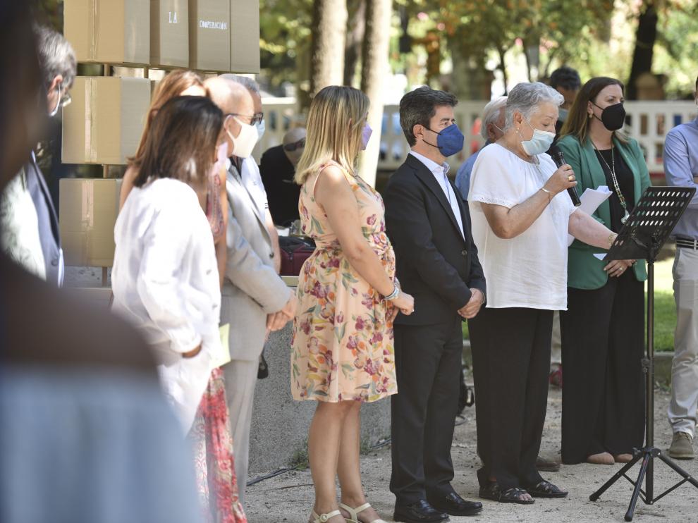 Araceli Cavero, vicepresidenta de la plataforma, durante su intervención en el acto celebrado este miércoles