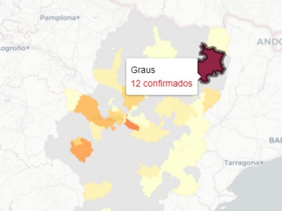 Graus vuelve a ser la zona de salud aragonesa que más casos nuevos reporta.