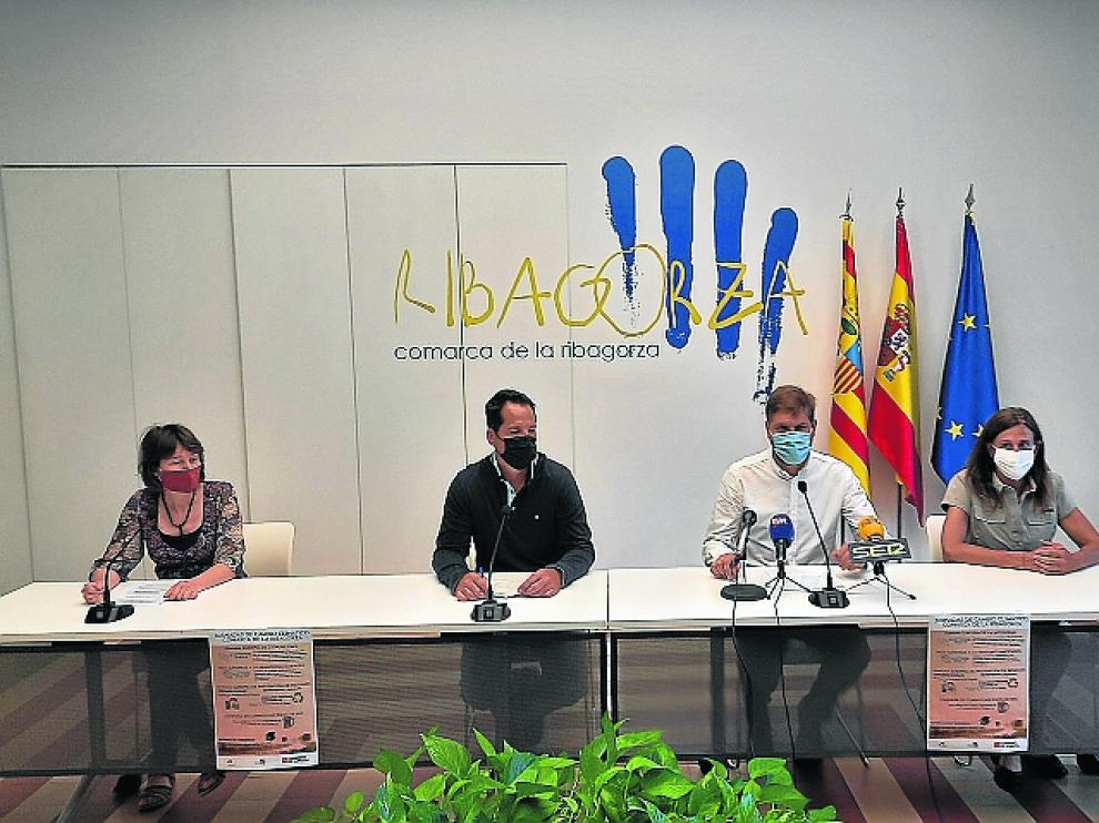 Marcel Iglesias, Isaac Sanromá, Helena Parga y Mireia Cabrero presentan el programa de actividades de Graus.
