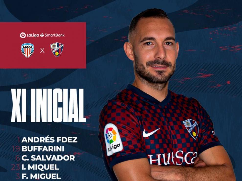 Alineación del Huesca en Lugo.