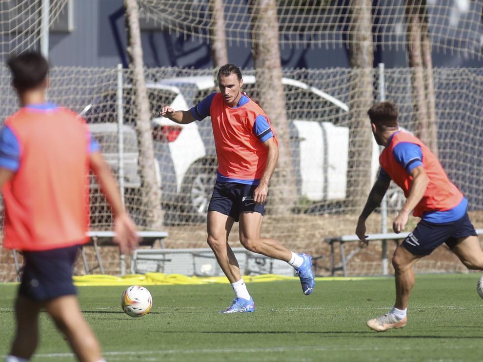 Ignasi Miquel, durante el entrenamiento de este miércoles.