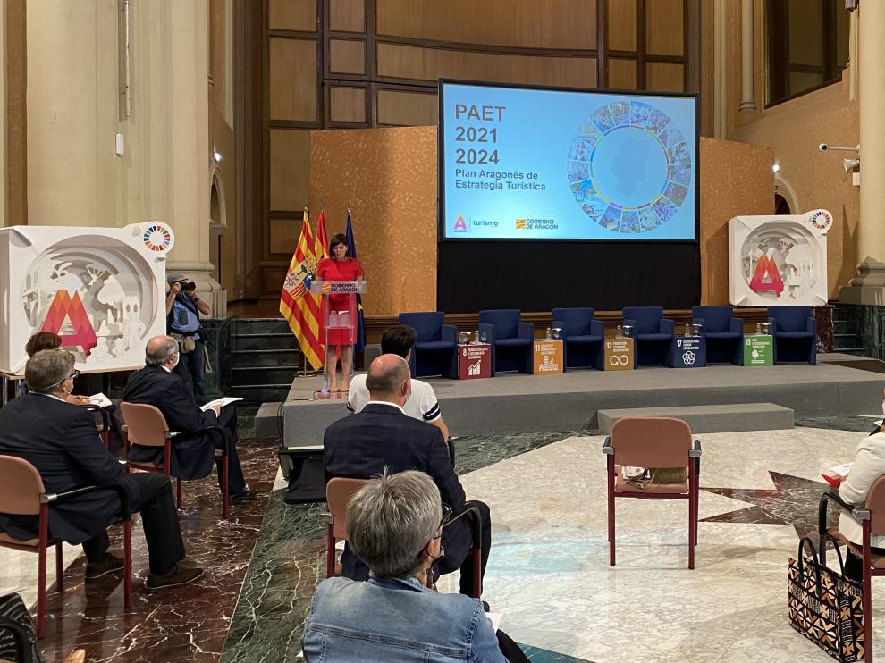 Presentación este miércoles del plan turístico del Ejecutivo aragonés.