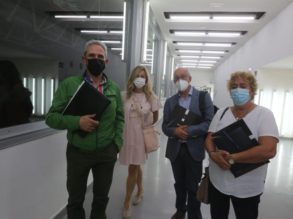 Salvador Cored, Susana Lacostena, Carlos Villacampa y Rosa Gerbás, tras la Mesa de Diálogo Social