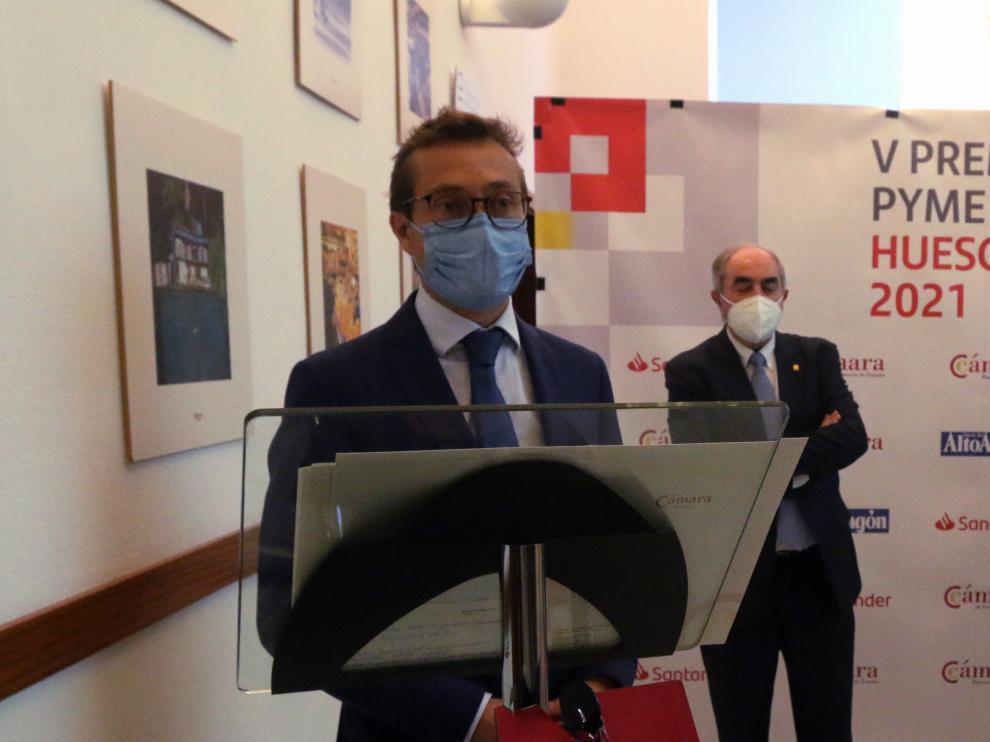 Javier Alfaro, tras recoger el Premio Pyme 2021.