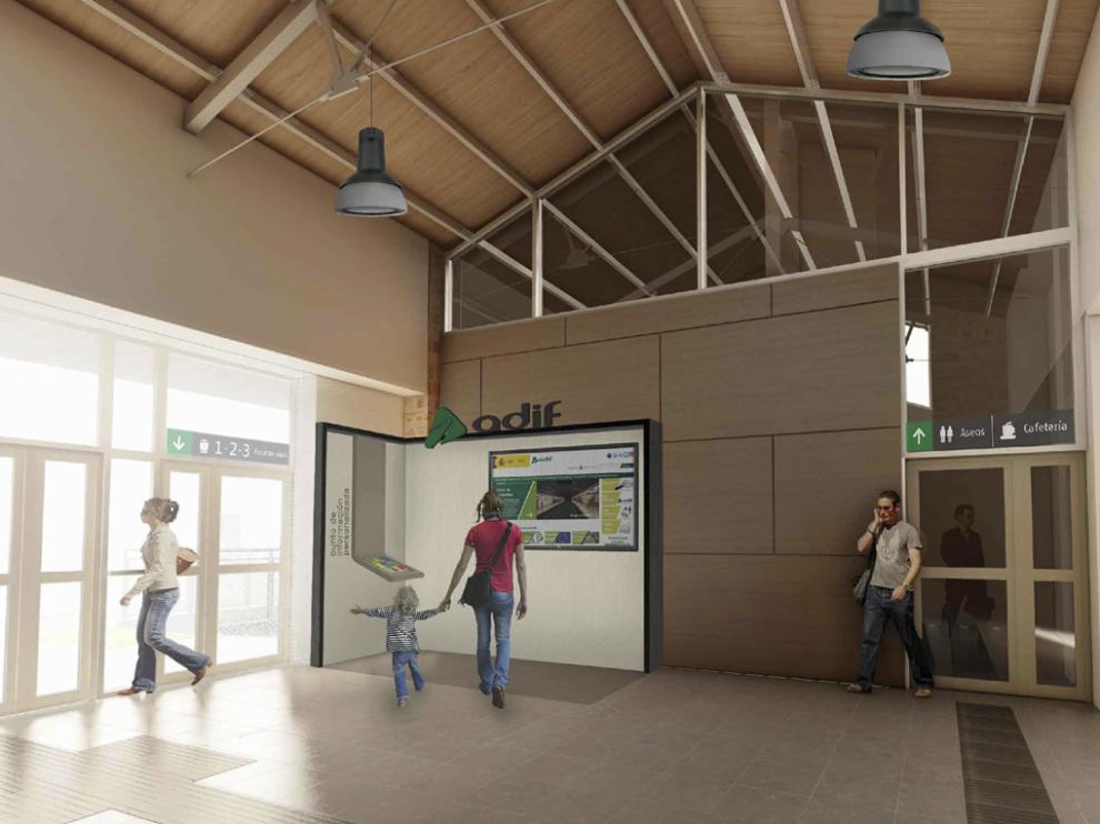 Recreación de la estación de Tardienta.