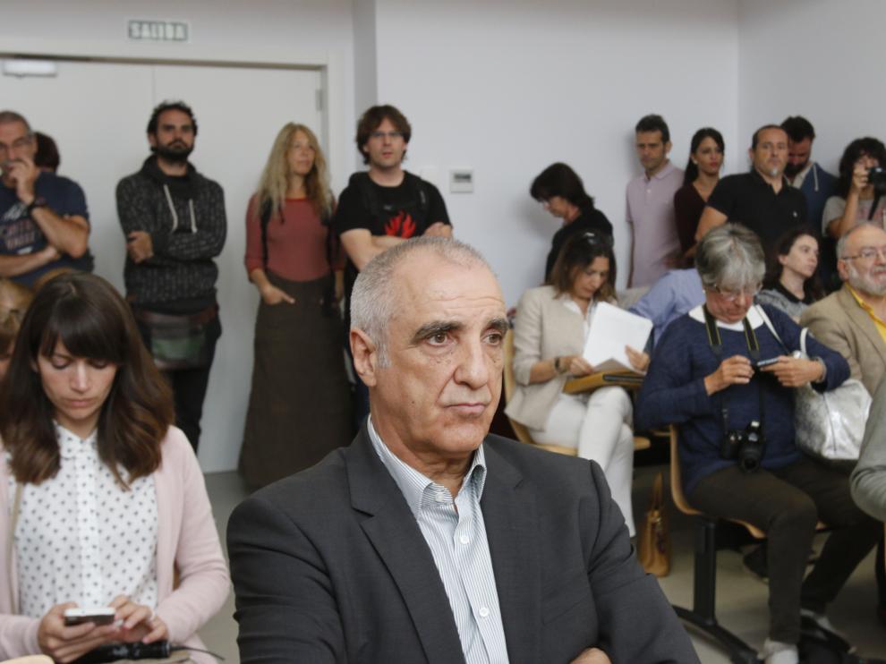 Victorino Alonso, condenado por la destrucción de la cueva, durante el juicio.