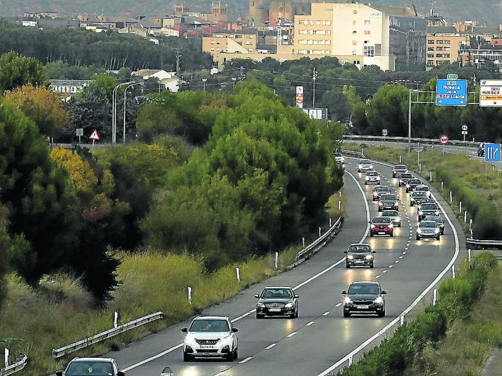 La A-23, en Monrepós y Huesca, registró el tráfico más denso de la provincia.