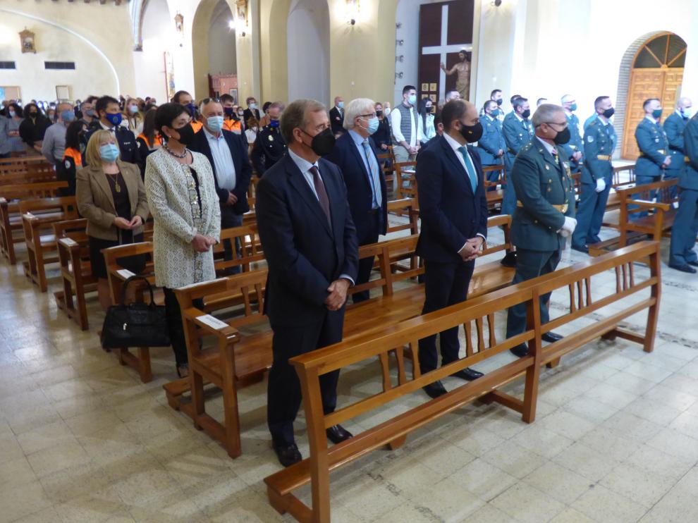 Eucaristía ayer en la iglesia de San Francisco de Barbastro.