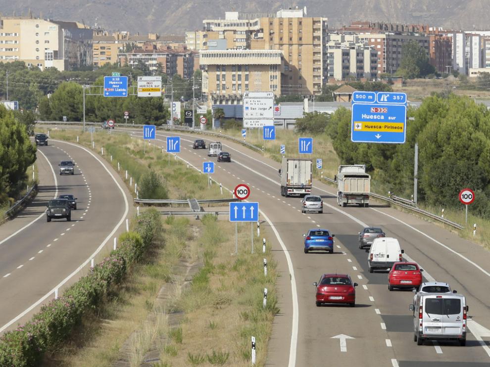 Operación salida el pasado 13 de agosto en la autovía a las afueras de la ciudad de Huesca.