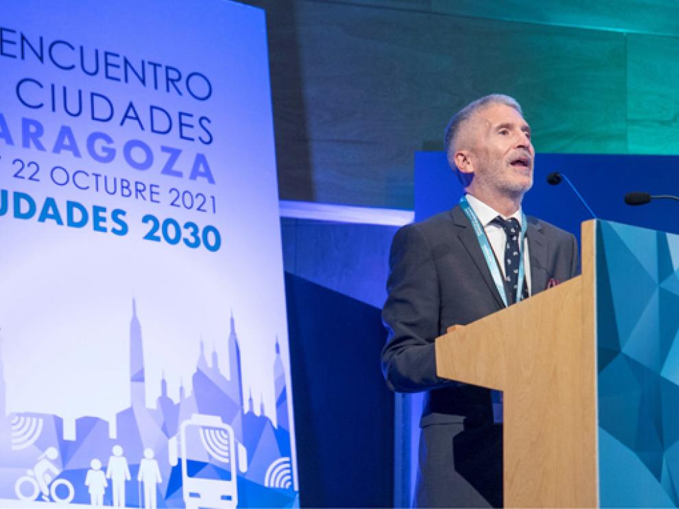 El ministro del Interior ha inaugurado el VI Encuentro de Ciudades por la Seguridad Vial y la Movilidad Sostenible en Zaragoza