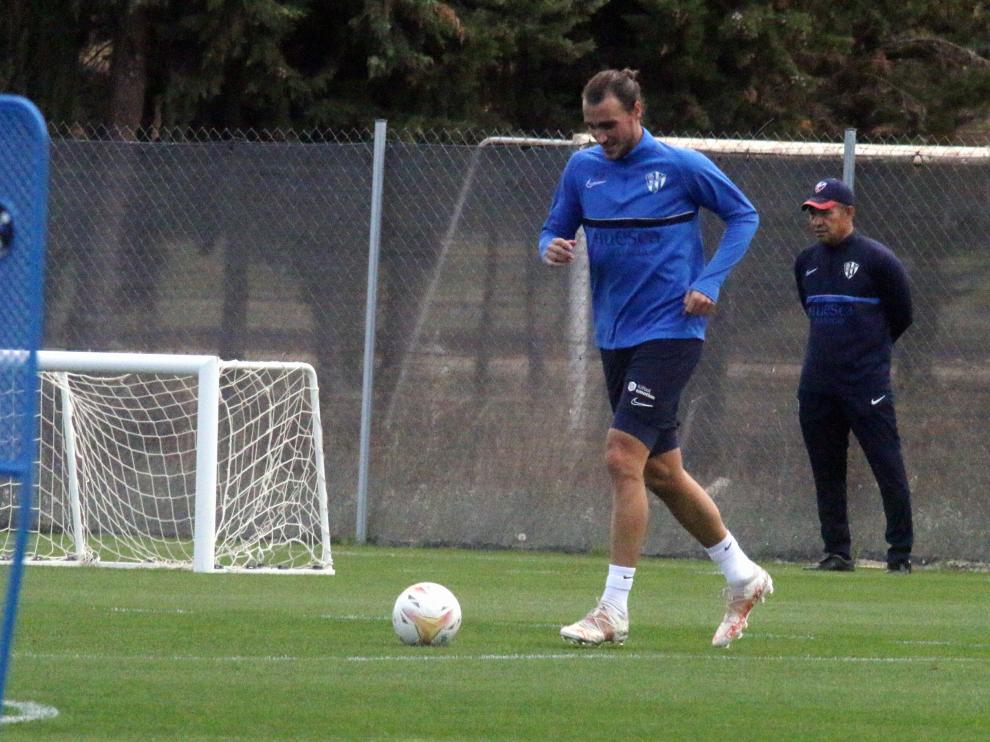 Ignasi Miquel, durante el entrenamiento de este jueves.