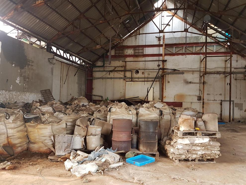 Residuos que se encapsularon para ser destruidos en la planta de Inquinosa en 2017.