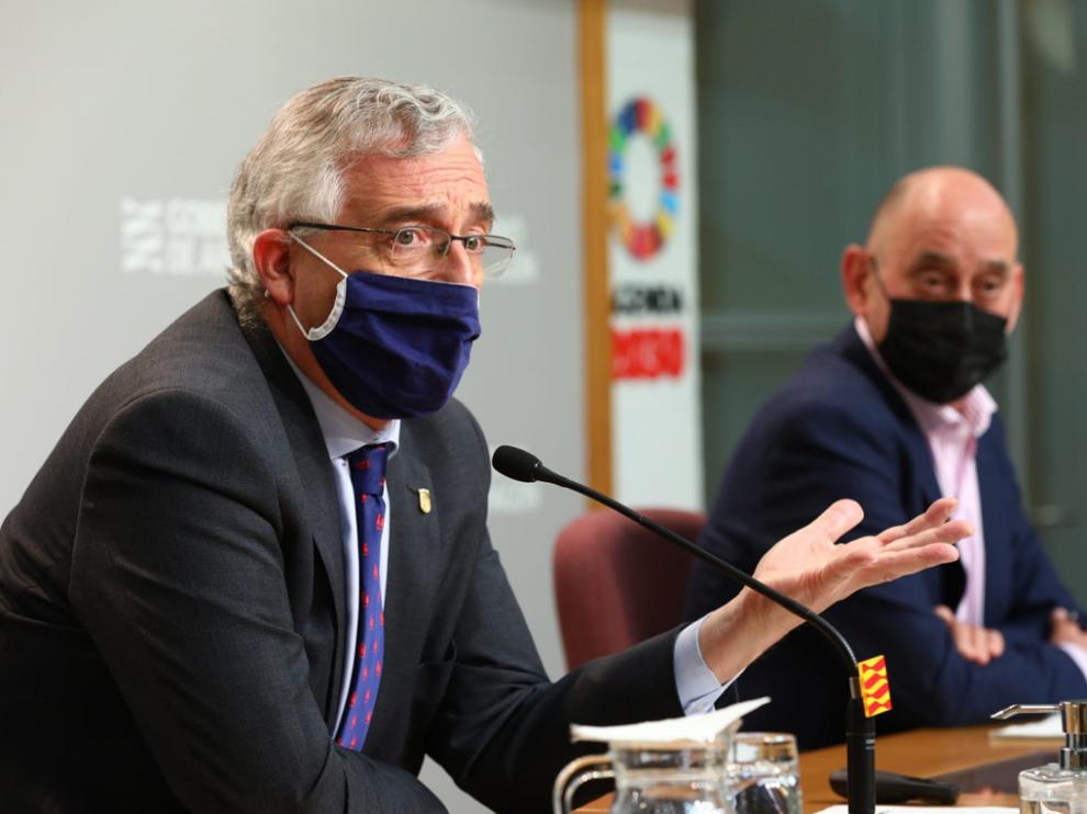 Joaquín Olona y José María Salamero, durante la rueda de prensa de este jueves.