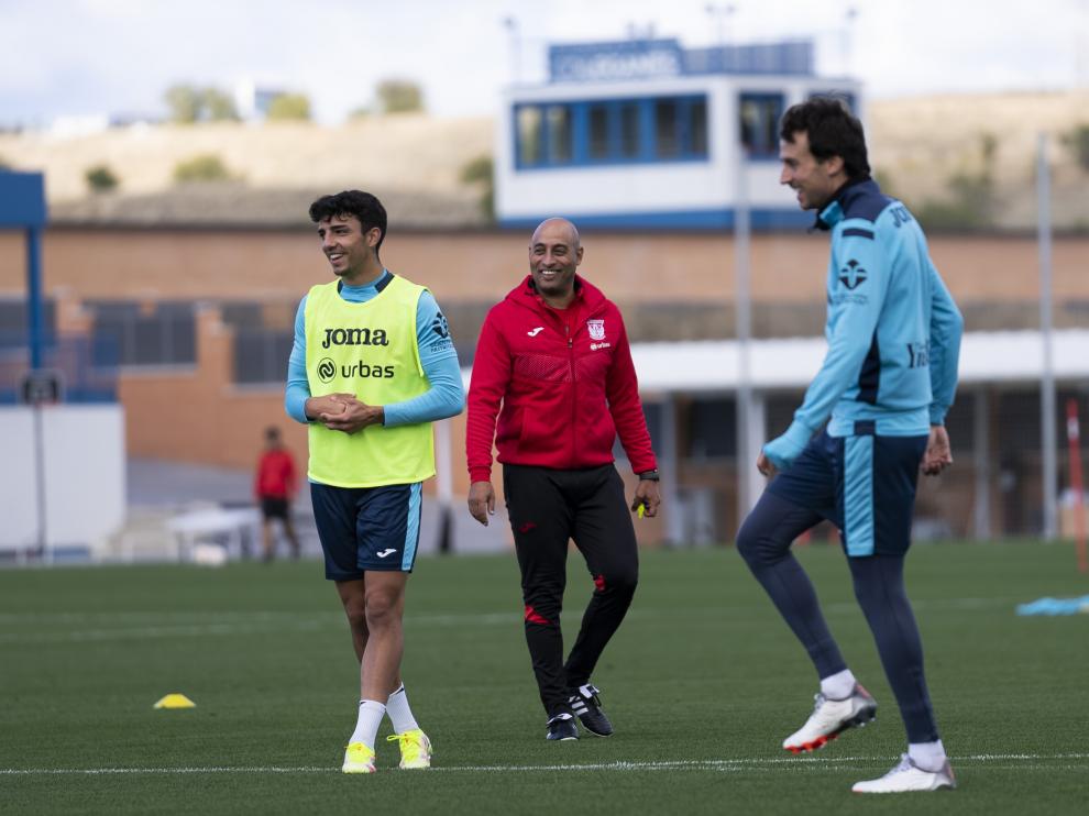 Mehdi Nafti, durante el entrenamiento de este jueves del Leganés.