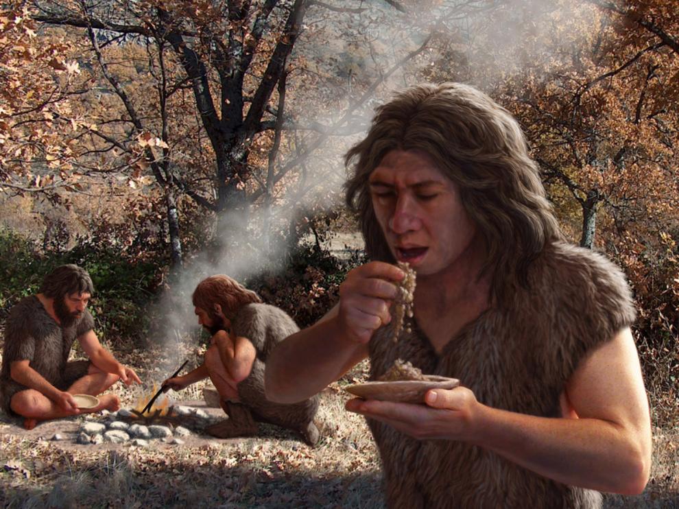 ‘Neandertales’, una de las obras de la muestra.