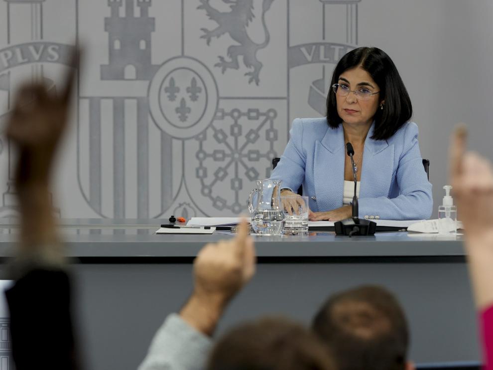 La ministra Carolina Darias, durante la rueda de prensa.