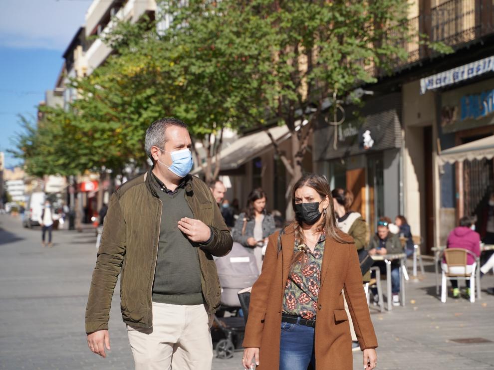 El diputado en las Cortes, Carlos Ortas, y Sara Giménez, coordinadora de Cs en la provincia de Huesca.