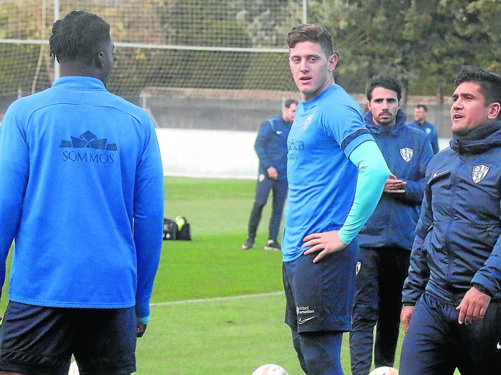 Xisco, durante la sesión de entrenamiento de ayer lunes en el Pirámide.