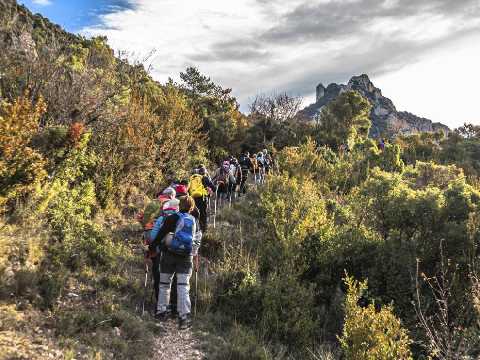 Un momento de la jornada por la sierra Gabardiella.