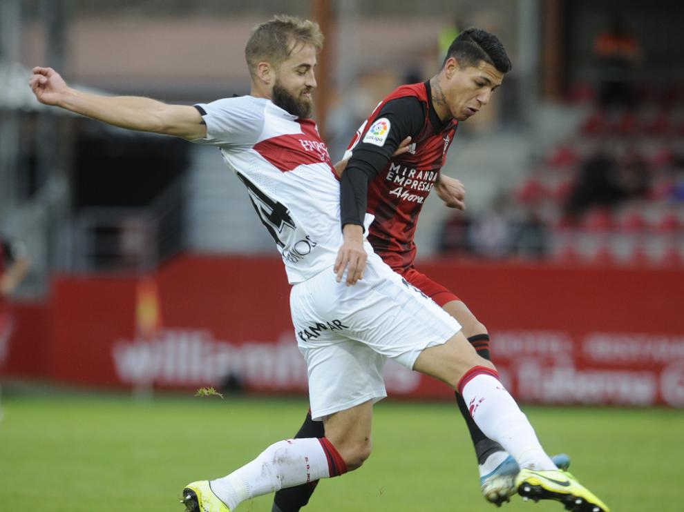 El Mirandés se impuso al Huesca en la última visita azulgrana a Anduva.