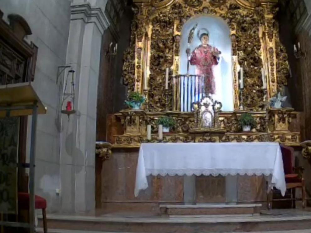 Imagen de San Lorenzo en la basílica.