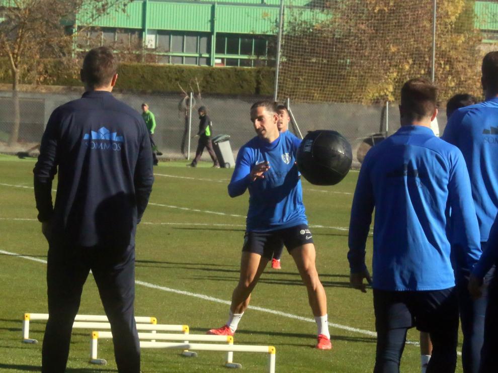 Marc Mateu, durante el entrenamiento de este miércoles.