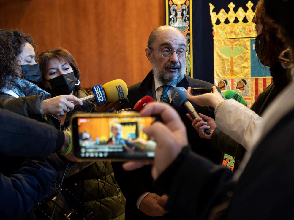 Lambán en la inauguración este jueves del I Congreso de Economía Circular en Teruel.