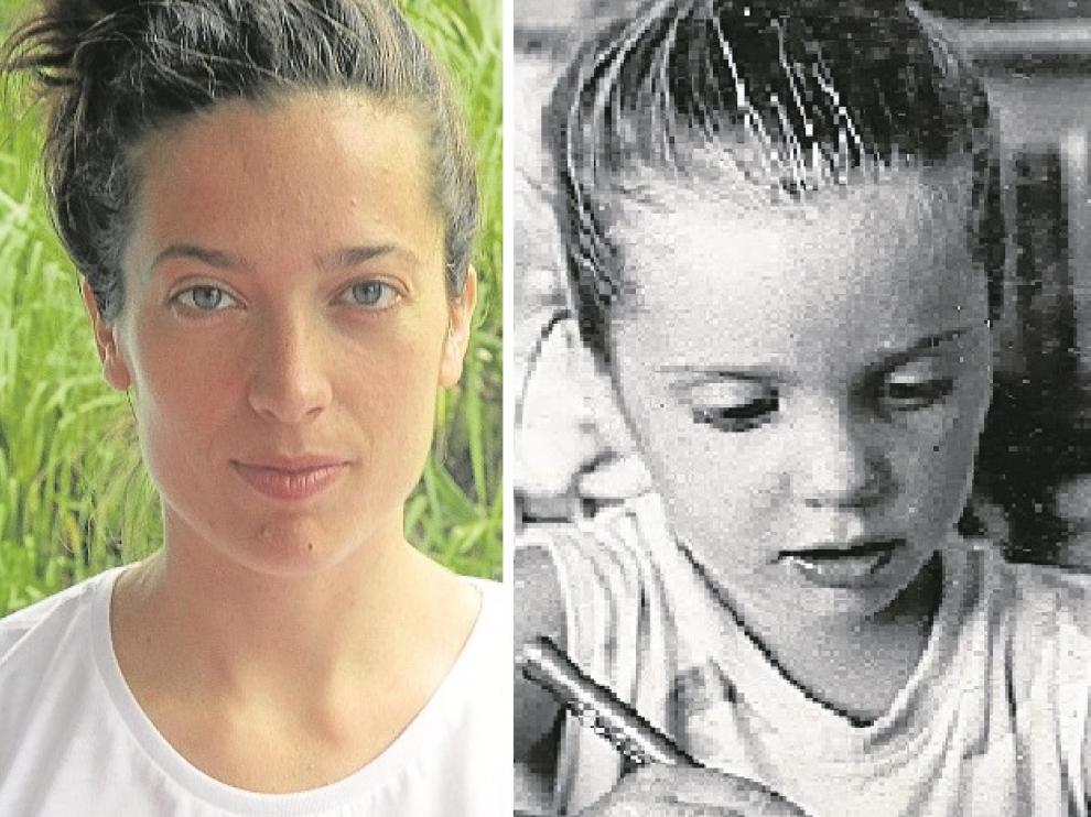 Violeta Borruel en la actualidad y en su infancia.