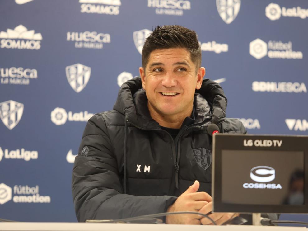 Xisco Muñoz, durante su comparecencia en la previa del partido contra el Ibiza.