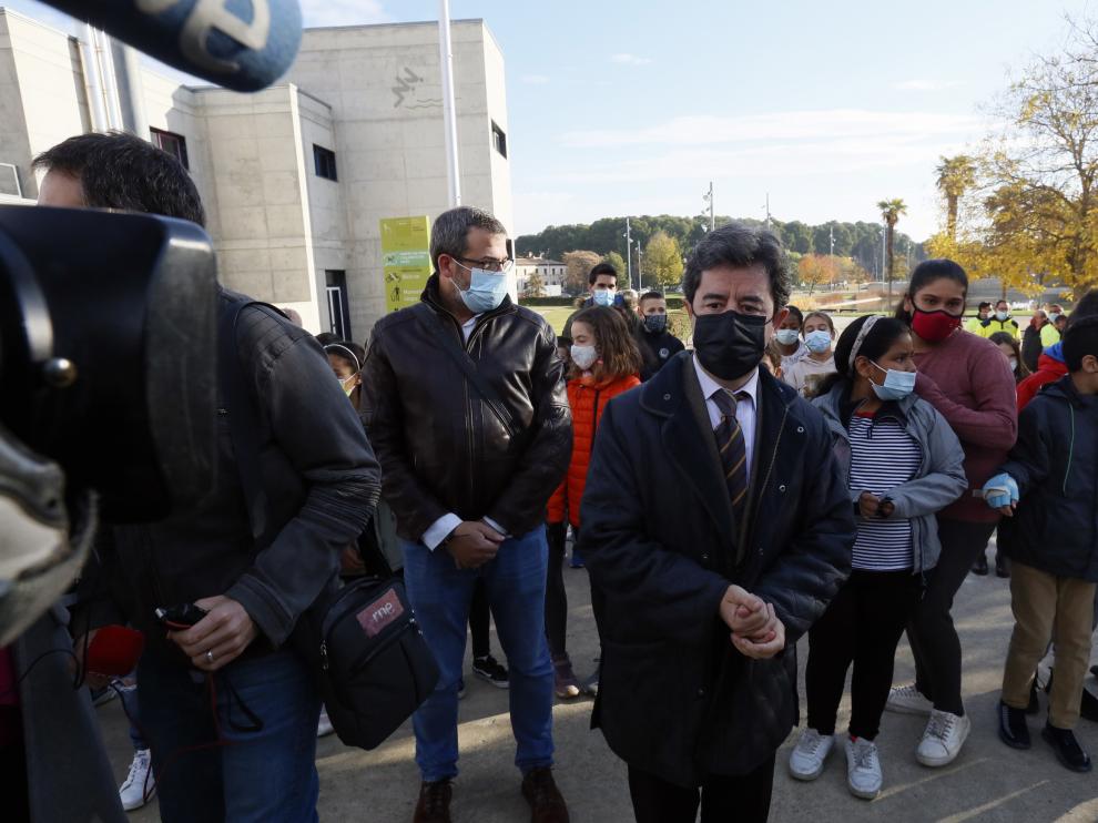 Luis Felipe, alcalde de Huesca, durante un acto este lunes.