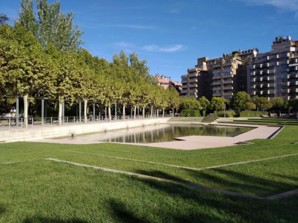 Parque Miguel Servet de Huesca, donde próximamente se instalarán luminaria LED